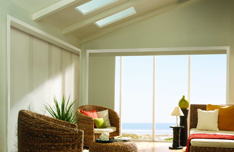 Beachside sunroom with protective UV window film